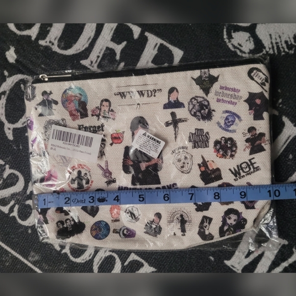 WWWD Wednesday Addams Zip Cosmetic Bag - Picture 3 of 4
